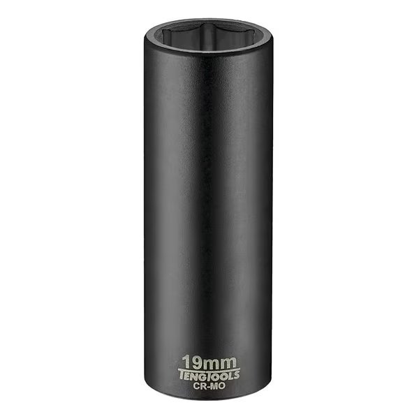 19MM 1/2 Inch Drive ANSI 6 Point Metric Deep Chrome Molybdenum Impact Socket, Teng Tools, Mfr#: 920619AN